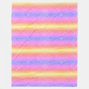 Rainbow Chevron Mirror Pattern Boho Fleece Blanket