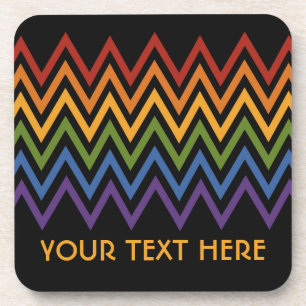 Rainbow Chevron Pattern custom coasters