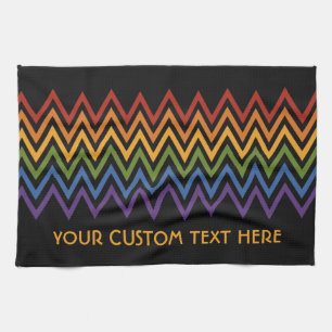 Rainbow Chevron Pattern custom hand towel