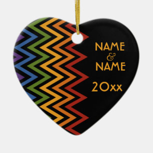 Rainbow Chevron Pattern custom ornament