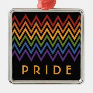 Rainbow Chevron Pattern custom ornament