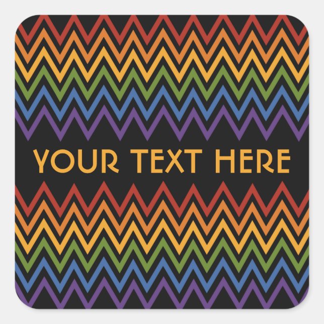 Rainbow Chevron Pattern custom stickers (Front)