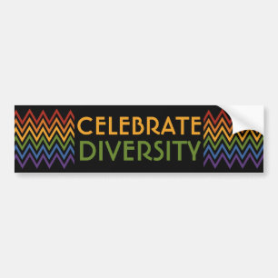 Rainbow Chevron Pattern custom text bumpersticker Bumper Sticker