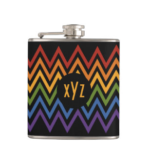 Rainbow Chevron Pattern flask