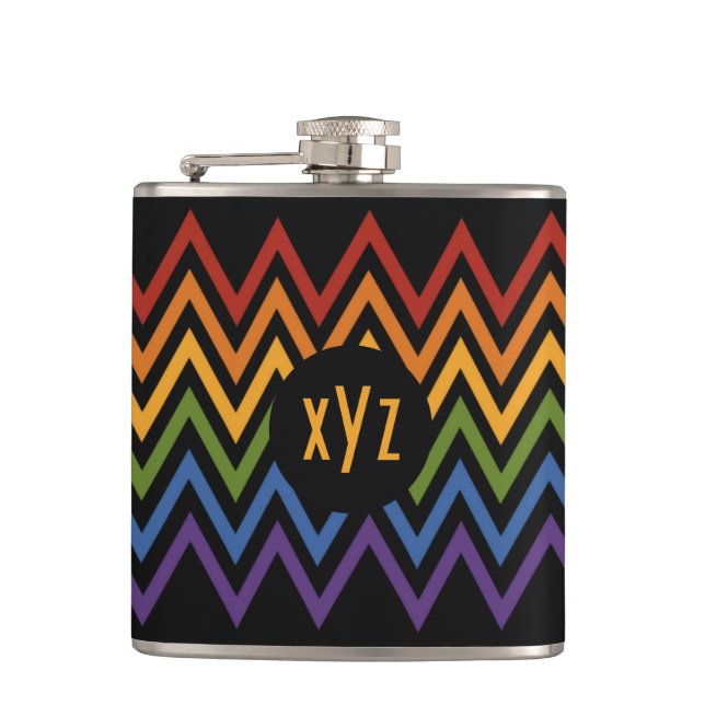 Rainbow Chevron Pattern flask (Front)