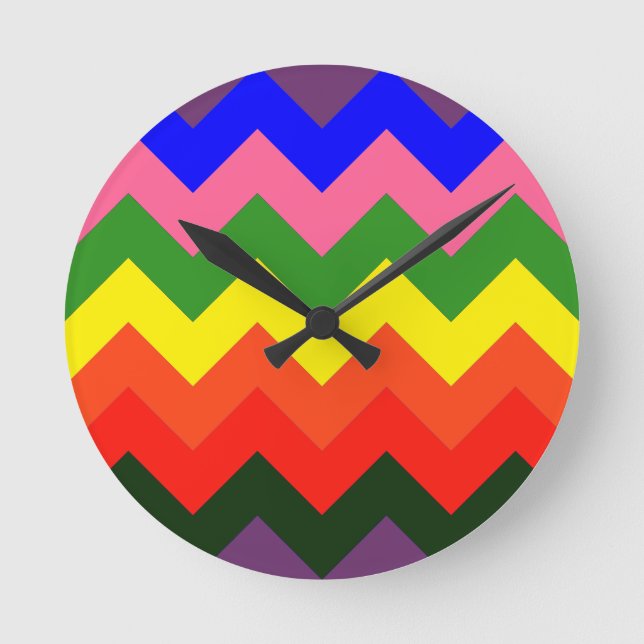 rainbow chevron round clock (Front)