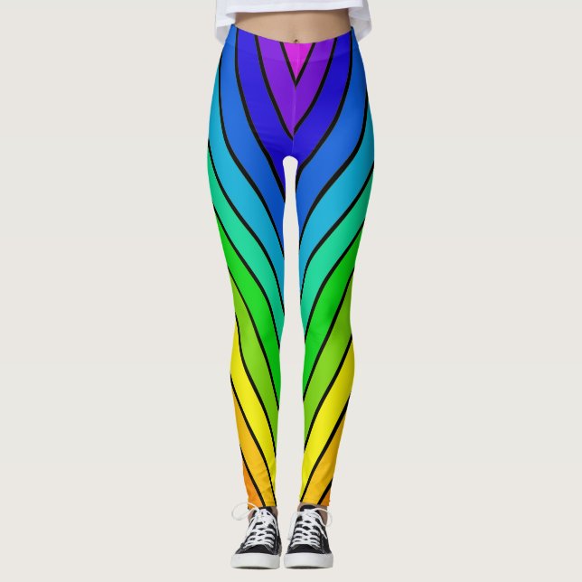 Rainbow chevron stripes leggings (Front)