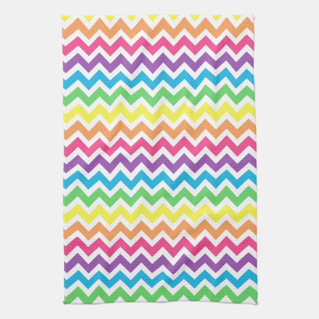 Rainbow Chevron Tea Towel (Vertical)