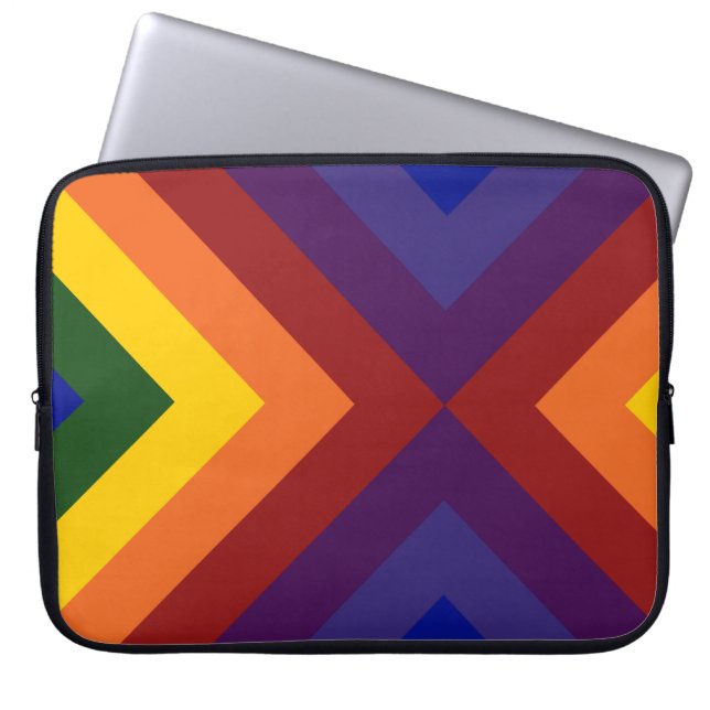 Rainbow Chevrons Laptop Sleeve (Front)