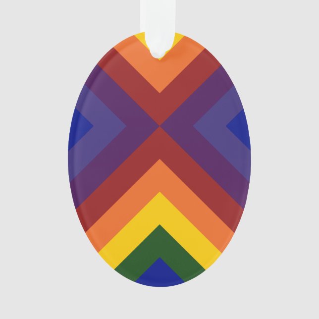 Rainbow Chevrons Ornament (Front)