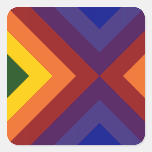 Rainbow Chevrons Square Sticker (Front)