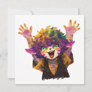 Rainbow Chibi Party Creature Invitation
