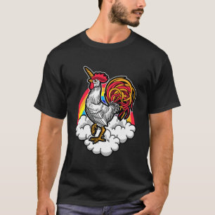 Rainbow Chicken Unicorn Lover Crazy Funny Animal G T-Shirt