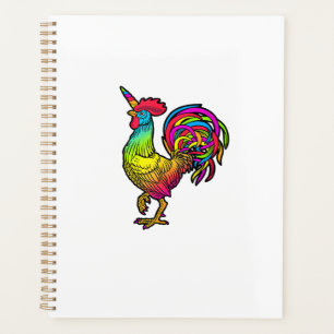 Rainbow Chicken Unicorn Rooster Funny Animal Image Planner