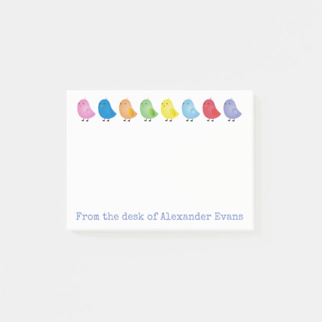 Rainbow Chicks Personalise Post-it Notes (Front)