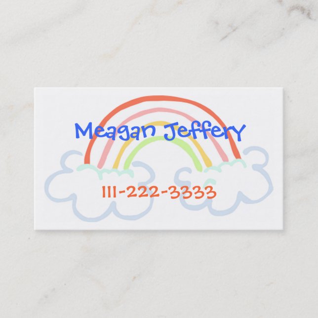 Rainbow children's calling card (Front)