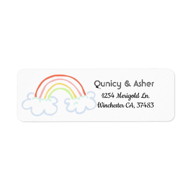 Rainbow Children's, Fun Rainbow Address Label (Front)