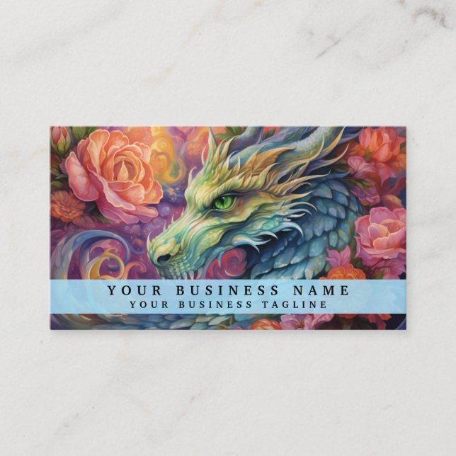 Rainbow Chinese Dragon Business Card (Front)
