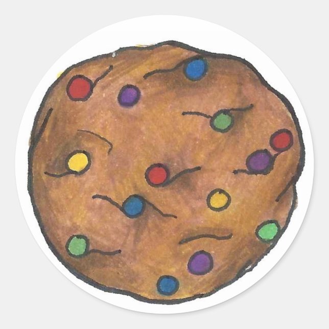 Rainbow Chocolate Chip Cookie Foodie Pride Baking Classic Round Sticker (Front)