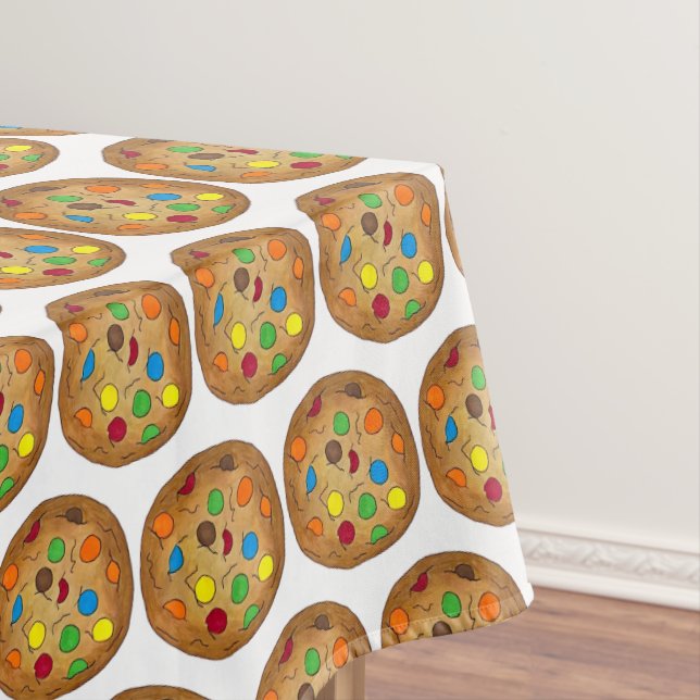 Rainbow Chocolate Chip Cookies Bake Sale Food Tablecloth (In Situ)