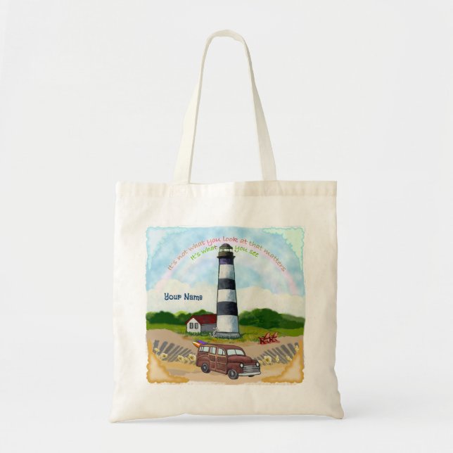 Rainbow Choice Lighthouse tote bag (Front)