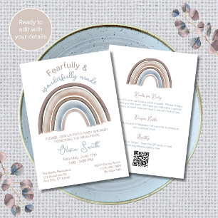 Rainbow Christian Baby Shower Invitation AllinOne