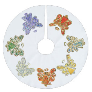 Rainbow Christmas Angel Tree Skirt
