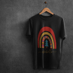 Rainbow Christmas colorful cute fun personalized T T-Shirt