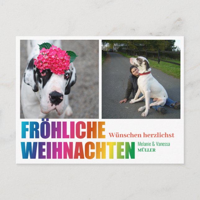 Rainbow Christmas Postcard (Front)