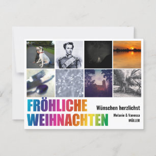 Rainbow Christmas Postcard