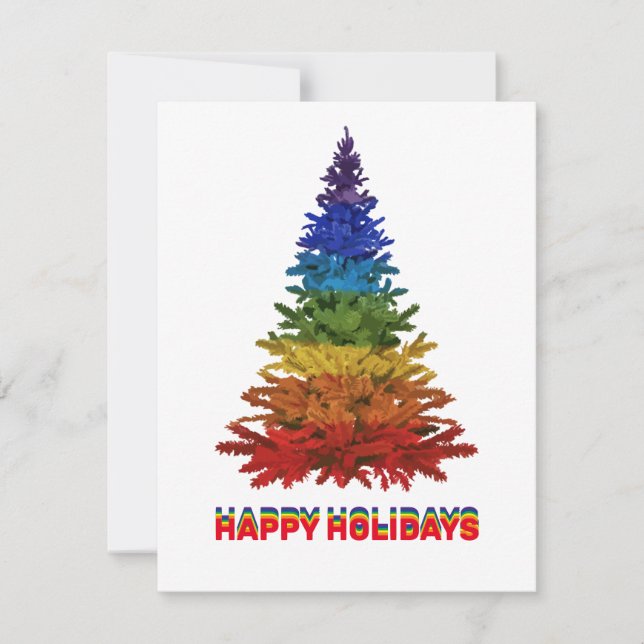 Rainbow Christmas Tree Card (Front)
