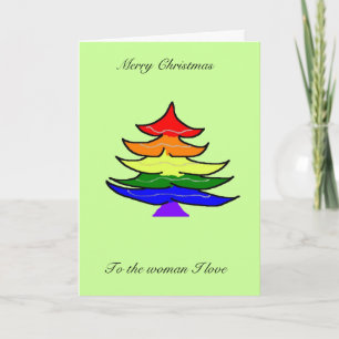 Rainbow Christmas tree card