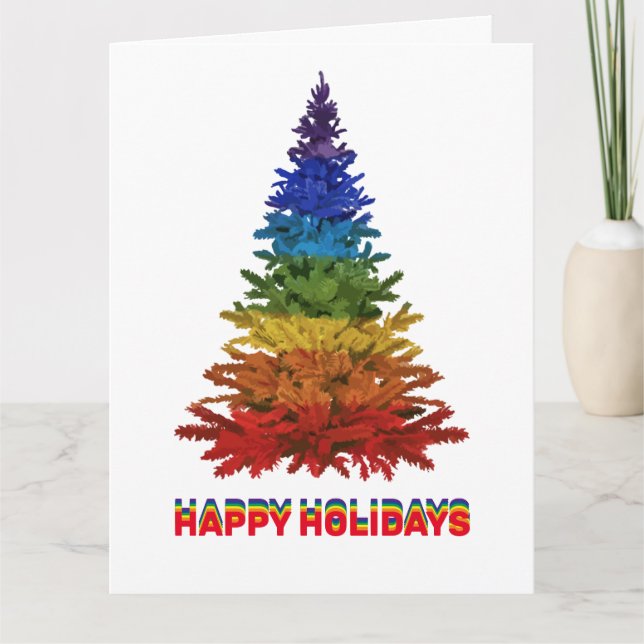 Rainbow Christmas Tree Card (Front)