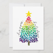 Rainbow Christmas Tree Card