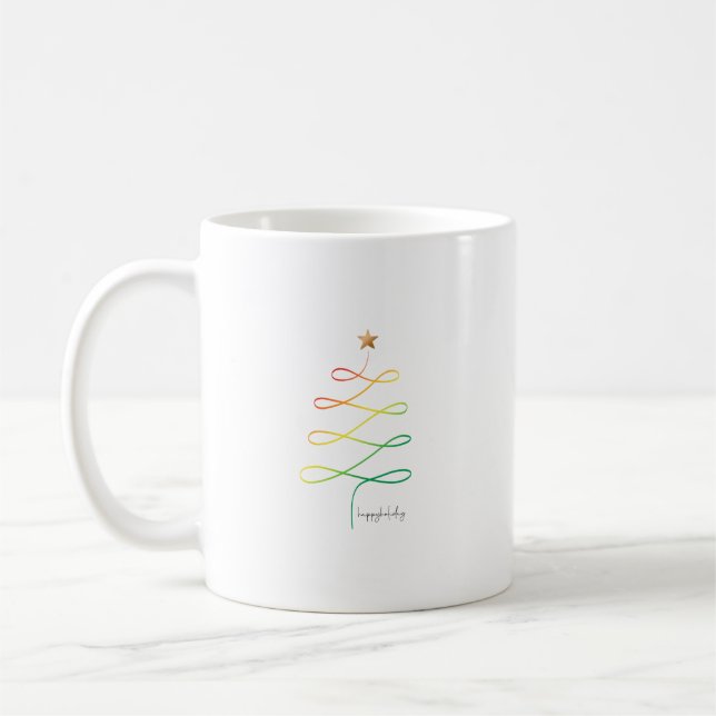 Rainbow Christmas tree Coffee Mug (Left)