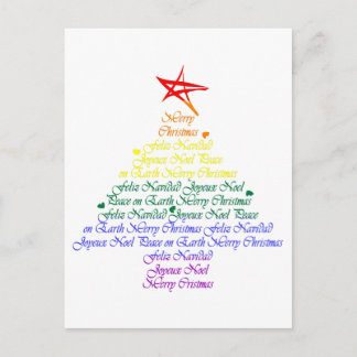 Rainbow Christmas Tree Holiday Postcard