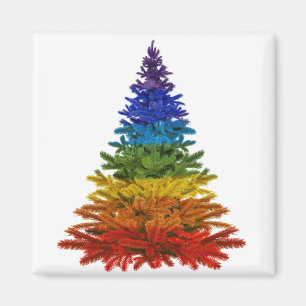 rainbow christmas tree magnet