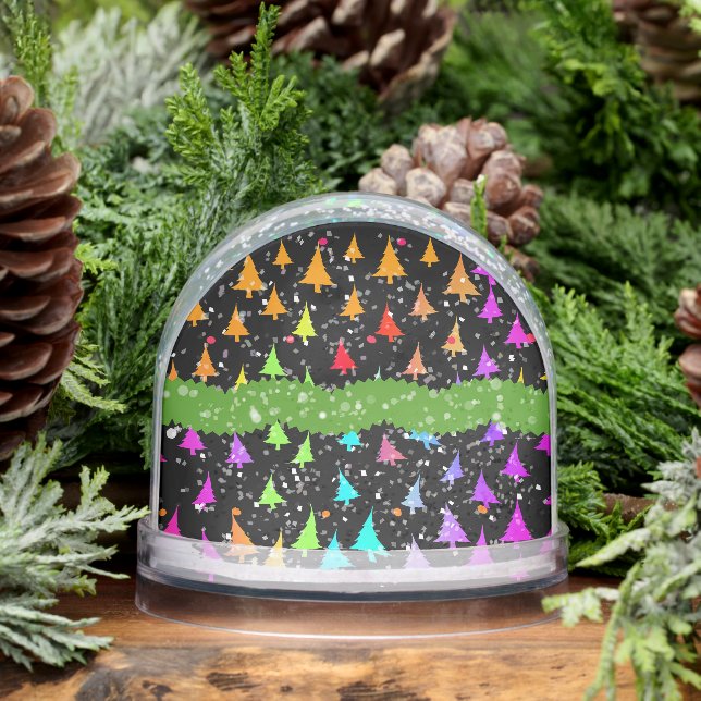 Rainbow Christmas Trees  Snowglobe (Winter)