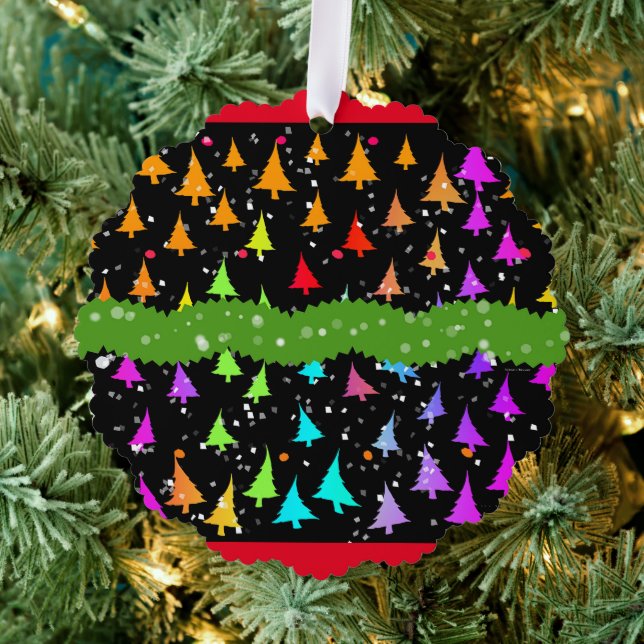 Rainbow Christmas Trees  Tree Decoration Card (Insitu (Tree))