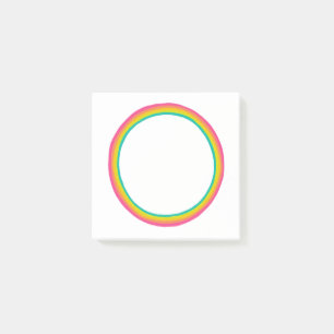 Rainbow Circle Chic Colorful Fun Modern Ring  Post-it Notes