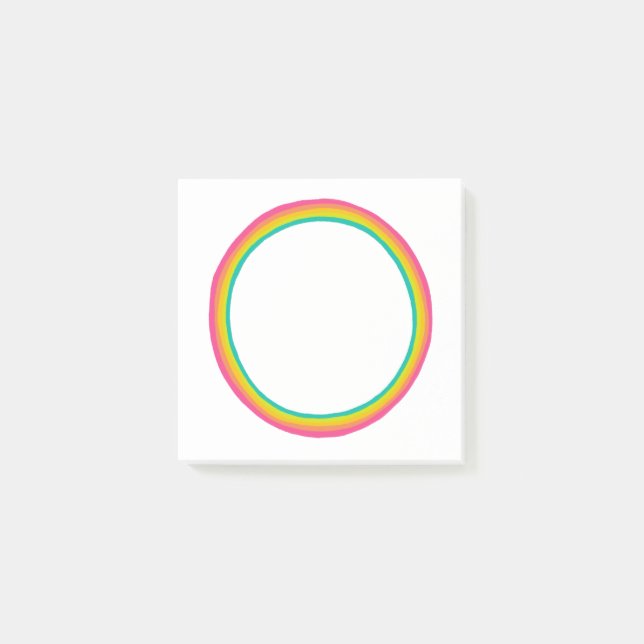 Rainbow Circle Chic Colourful Fun Modern Ring  Post-it Notes (Front)