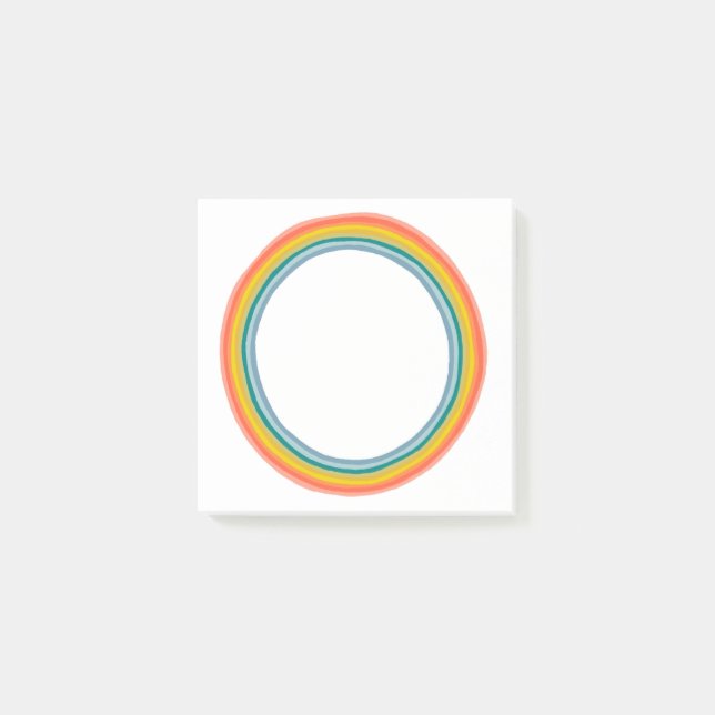 Rainbow Circle Chic Colourful Fun Modern Ring Post-it Notes (Front)