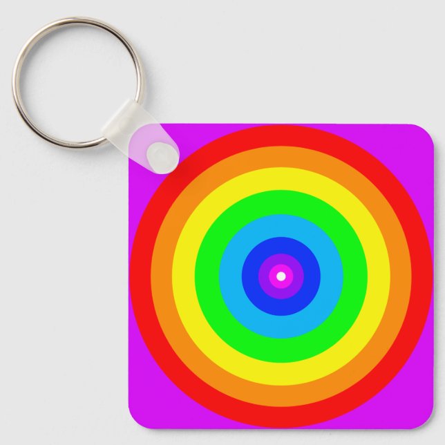 Rainbow Circle Design-40686 Key Ring (Front)