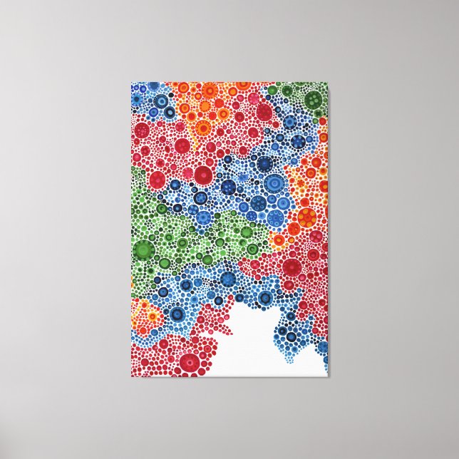 Rainbow Circle Dot Painting Landscape Print (Front)