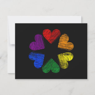 Rainbow Circle of Hearts Love Gay Pride LGBT Save The Date