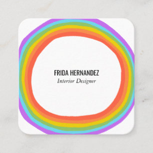 Rainbow Circle Square Business Card