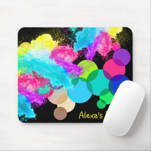 Rainbow Circles and Chalkdust Mouse Mat