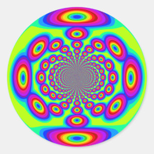 Rainbow circles classic round sticker