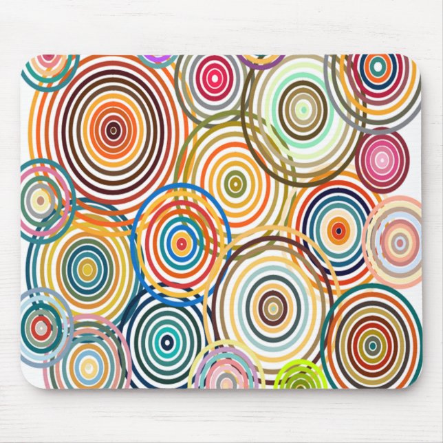Rainbow Circles Mouse Mat (Front)