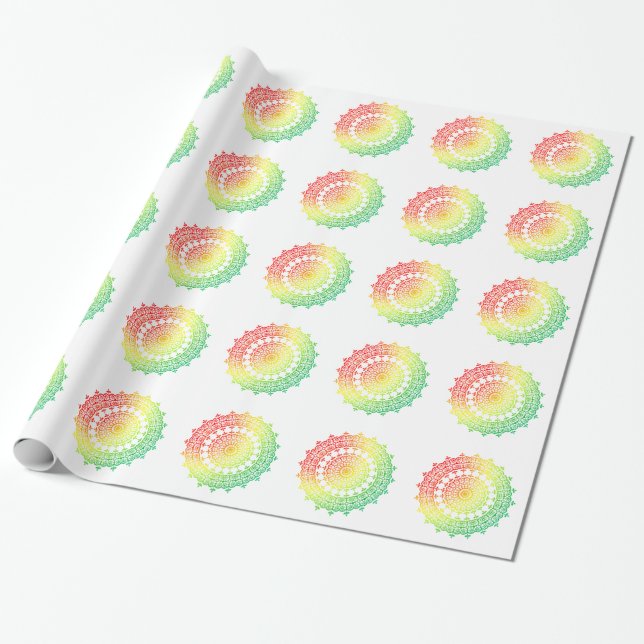 Rainbow Circles Wrapping Paper (Unrolled)